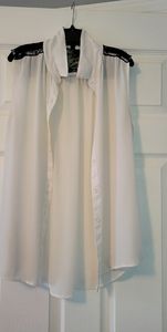 White sleeveless top